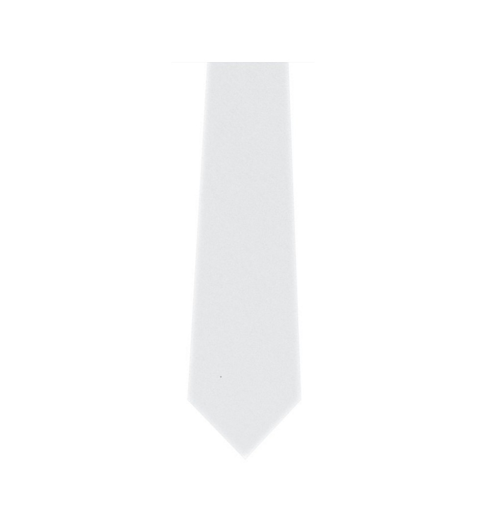 Cravatta Rasata Classica Pala larga Tinta Unita Bianco