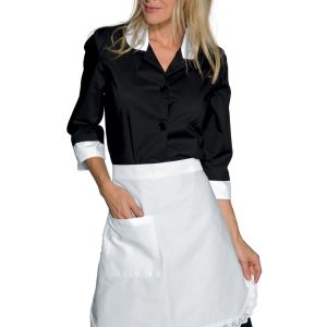 Elegante grembiule dalla vita con bordo in pizzo