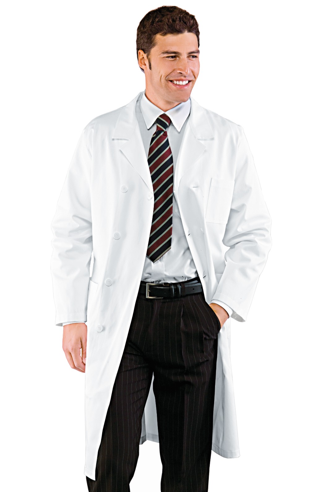 Camice uomo bianco professionale per medico o farmacista doppio petto - immagine 11