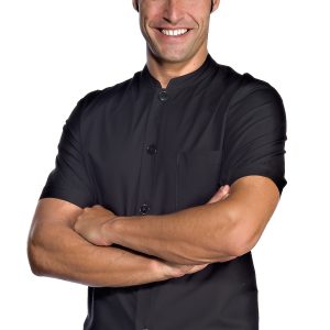 Casacca coreana mezza manica con bottoni bianca e nera