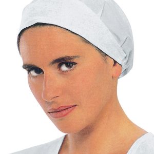 Cappellino , cuffia bianco da donna per alimentare