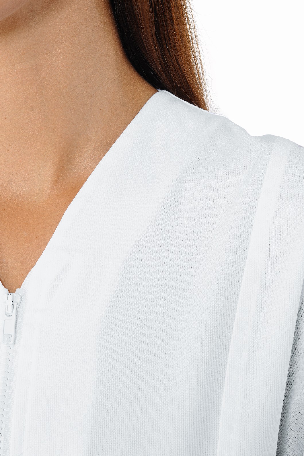 VICTORIA - Casacca da donna bianca in piquet con cerniera gr. 135 - immagine 8