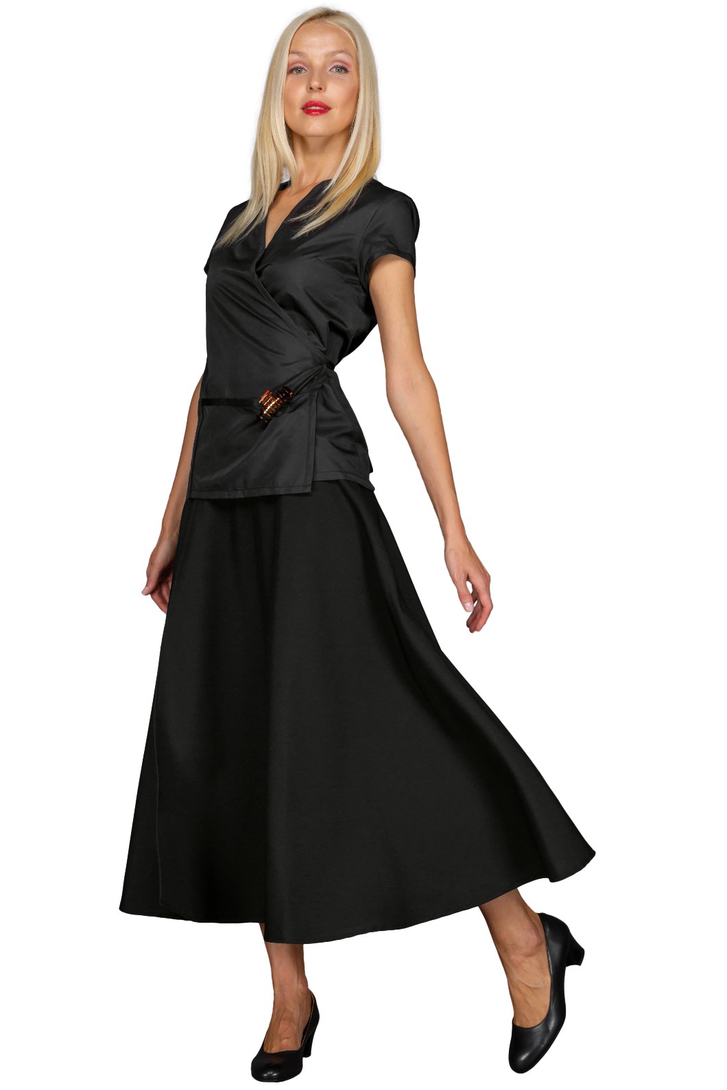 TONGA - Kimono bianco da donna in tessuto antimacchia per estetista, spa - immagine 2