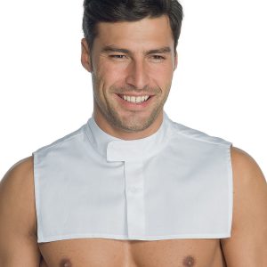 Sottocollo  finta camicia in cotone bianco