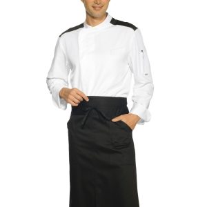 VERSAILLES - Grembiule nero a vita lungo con spacco centrale