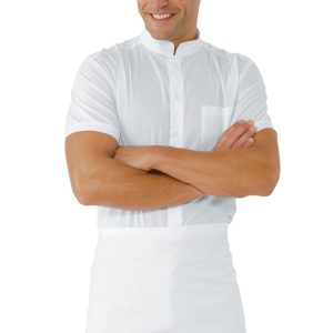 Grembiule bianco  a vita corto senza tasche cm. 70 X 46 in Cotone