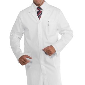 Camice uomo bianco lunghezza 110 Cm per medicale, leggero gr. 150