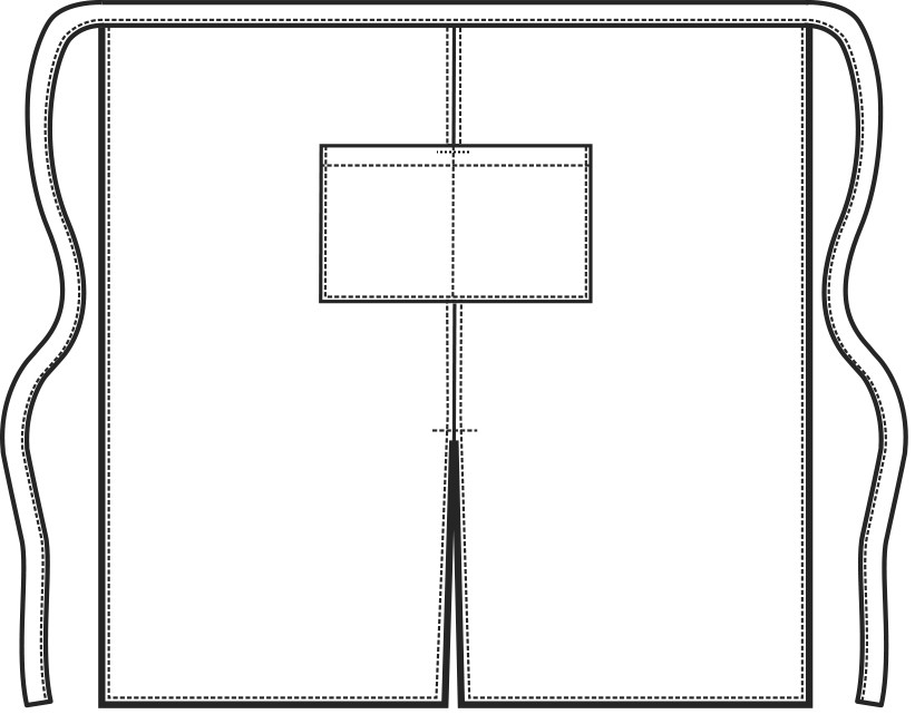 MIKONOS - Grembiule a vita lungo con spacco sul davanti cm. 90×90 - immagine 2