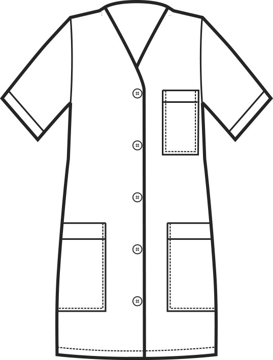 Casacca Corta Bianca Aperta in Cotone da Donna Collo a V a Maniche Corte - immagine 6
