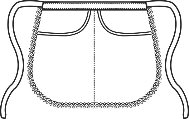 083000 - Grembiule a vita con bordatura in pizzo - immagine 2