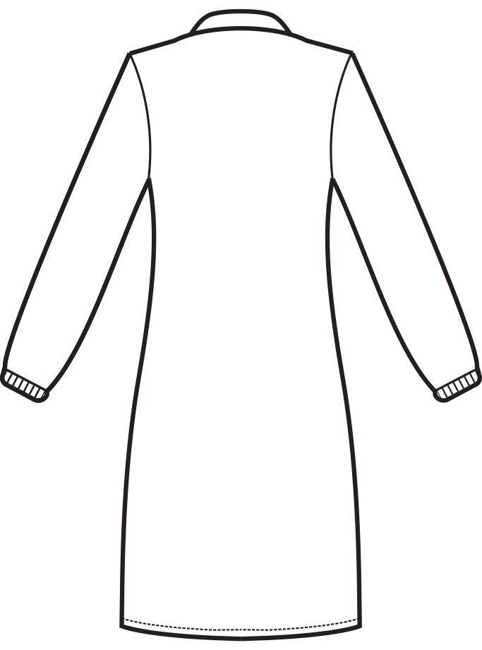 Camice da laboratorio bianco da donna maniche lunghe gr. 150, bottoni a scomparsa elastico ai polsini - immagine 8