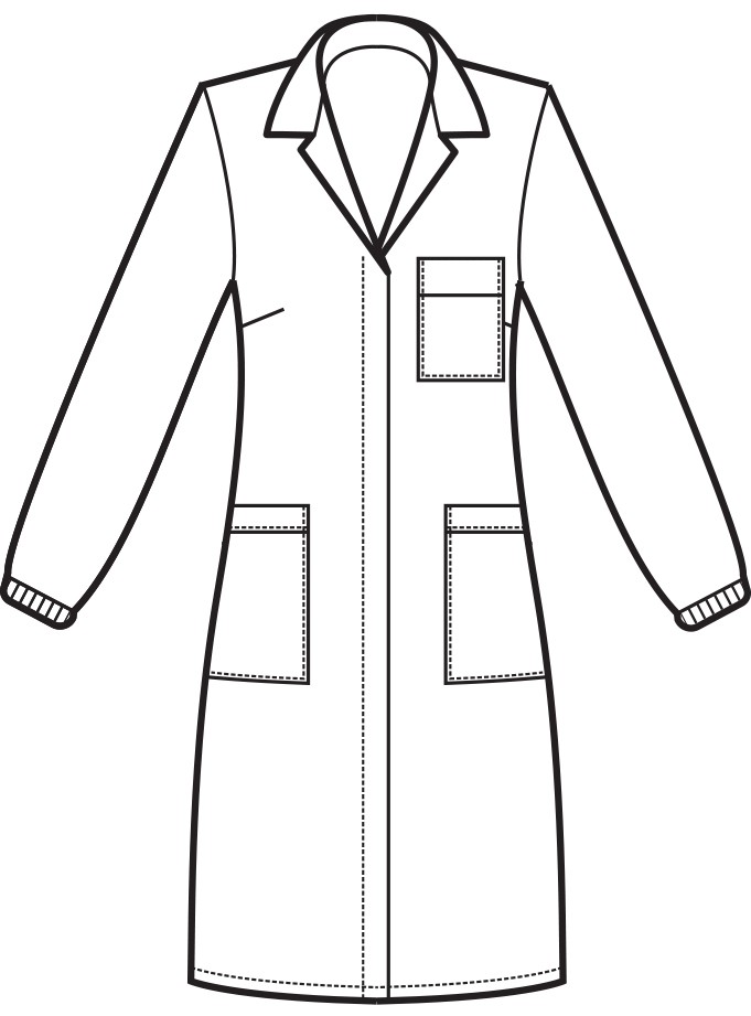 Camice da laboratorio bianco da donna maniche lunghe gr. 190, bottoni a scomparsa elastico ai polsini - immagine 8