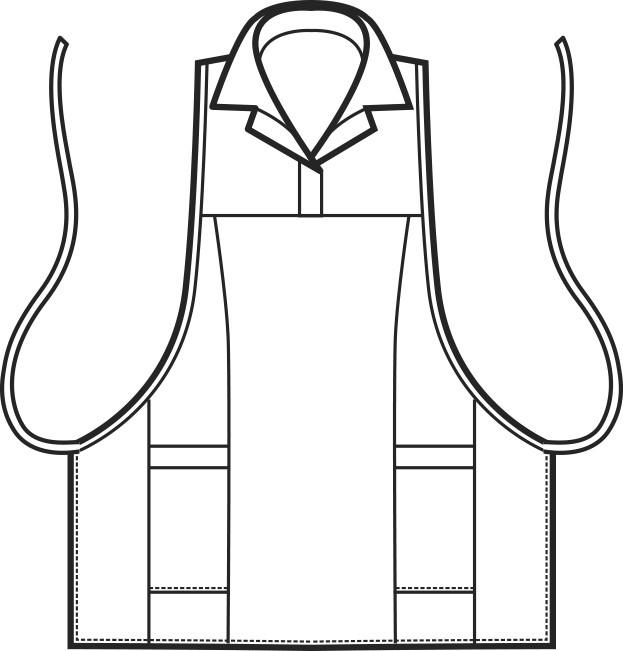 TRINIDAD - Vestitino da donna a poncho per parrucchiera/estetista con colletto, tessuto antimacchia - immagine 3