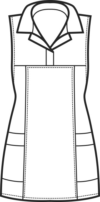 TRINIDAD - Vestitino da donna a poncho per parrucchiera/estetista con colletto, tessuto antimacchia - immagine 2