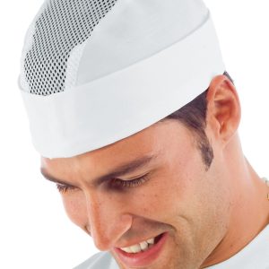 Bustina cappello bianco regolabile per alimentare con rete