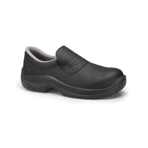 112400 - Mocassino unisex antiscivolo, antistatico, antiolio, antiacido, puntale in acciaio marcatura EN ISO 20345:2022 S2 FO SR