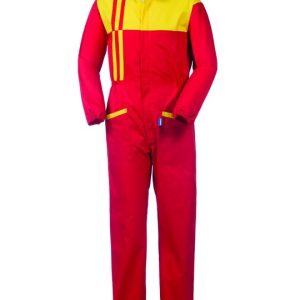 BERLINO - Tuta da lavoro bicolore rossa e gialla per meccanici