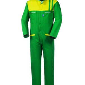 GINEVRA - Tuta da lavoro bicolore verde e gialla per meccanici
