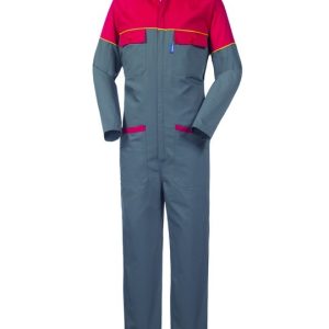 SIDNEY - Tuta da lavoro grigio/rosso da officina