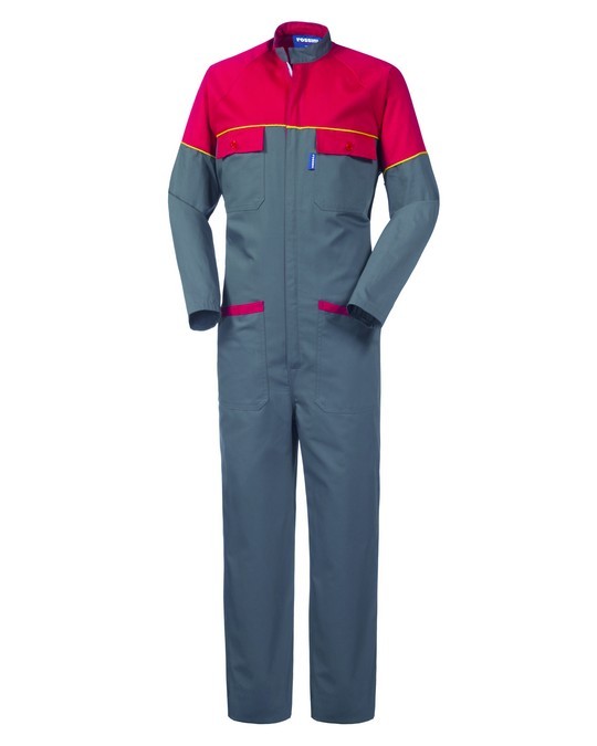 SIDNEY - Tuta da lavoro grigio/rosso da officina - immagine 6