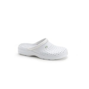 Zoccolo uomo bianchi in pelle - antiscivolo certificato CE: EN20347  - EA FO SRA