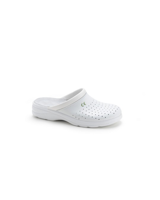 Zoccolo uomo bianchi in pelle - antiscivolo certificato CE: EN20347 - EA FO SRA