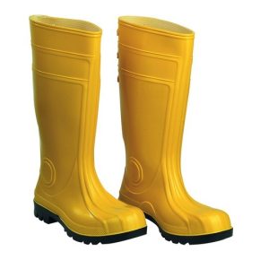 Stivale da lavoro giallo in PVC con puntale in acciaio CE: EN ISO 20345:2012  S5 SRC