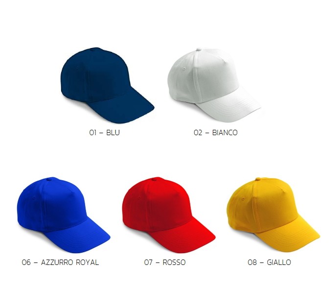 Cappello Baseball con visiera e chiusura con velcro