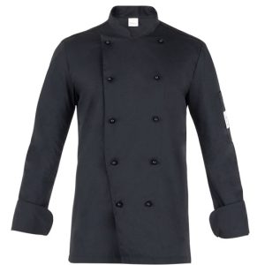 ADRIANO -  Giacca chef nera con bottoni estraibili a pallina