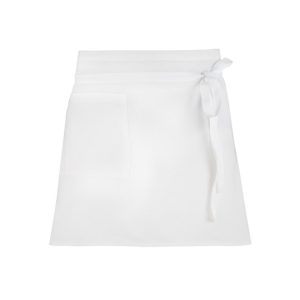 BARI - Grembiule bianco a vita corto con tasca cm. 80 x 45