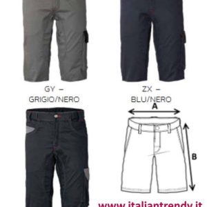 Bermuda da lavoro con tessuto rinforzato sul cavallo