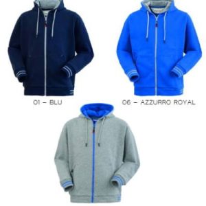 HAMPTON - Felpaa giubbino aperta con zip bicolore con cappuccio