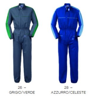 BREST - Tuta bicolore da lavoro con elastici su polsi e caviglie