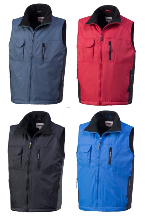 PERLIS - Gilet collo alto bicolore, interno in pile