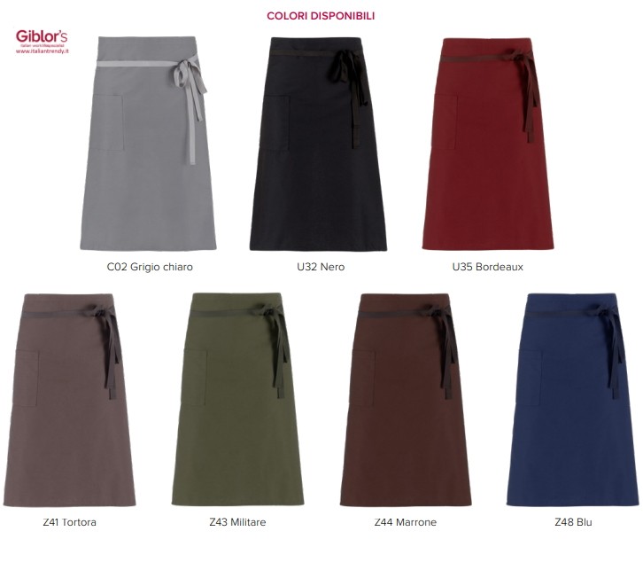 MATERA - Grembiule a vita cm. 75×106 disponibile in più varianti di colore - immagine 2