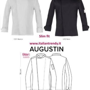 AUGUSTIN - Giacca chef bianca o nera slim