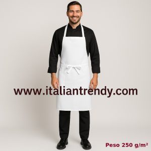 Parananza bianco per cucina con pettorina cm. 70 x 85