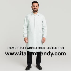 A60137 - Camice da laboratorio antiacido antistatico  Certificato EN 13034:2005+A1:2009 TIPO 6