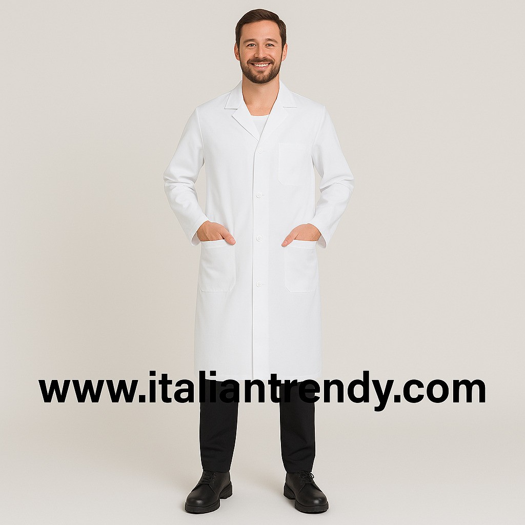 PAOLO - Camice bianco ospedaliero da uomo