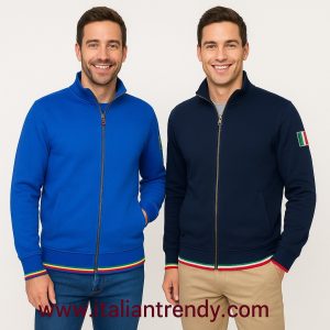 NEW NARVIK - Felpa con collo alto e zip - bordi tricolore