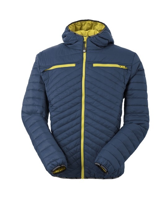 Giubbotto Uomo Imbottito Blu Grigio Giallo Con Cappuccio E Zip Peso Medio Per Divise da Esterno - immagine 20