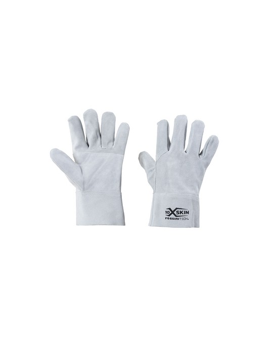 Guanto pelle crosta bovino, palmo rinforzato, manichetta crosta 7 cm D.P.I. CE IIº Categoria