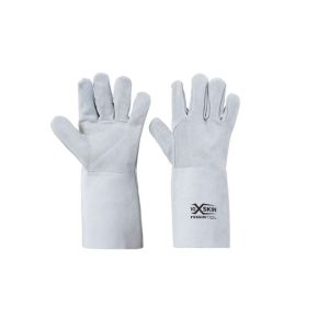 Guanto pelle crosta bovino, palmo rinforzato, manichetta lunga 15 cm