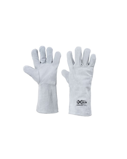 Guanto in Crosta di Bovino Felpato 35 cm Resistente al Taglio e Abrasione