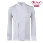 Vincent giacca chef elegante colore bianco o nero manica lunga dettaglie eleganti realizzato in tessuto Tencel morbido e brillante