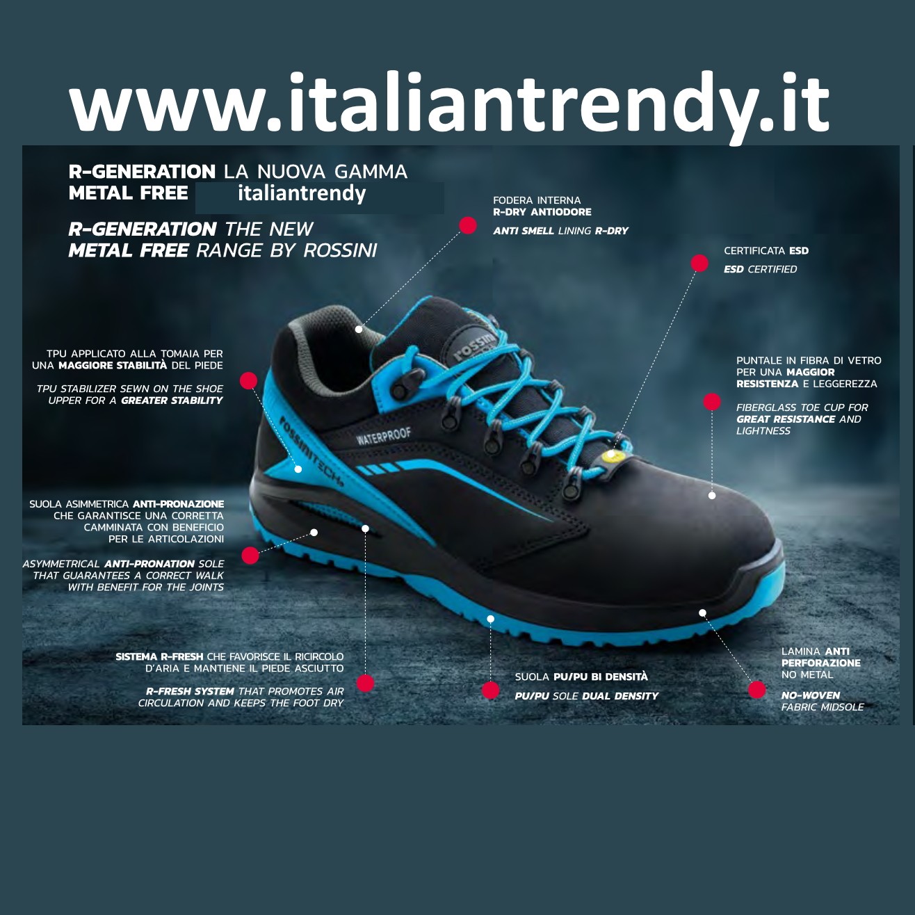 Streif Royal Low calzatura bassa Dpi S3 S3 WR SRC ESD Bassa Waterproof - immagine 3