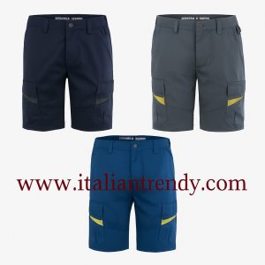 Bermuda da Lavoro Comodi, Versatili, Taglie XS-XXXL, Blu, Legion Blu, Grigio Re-use Re-work