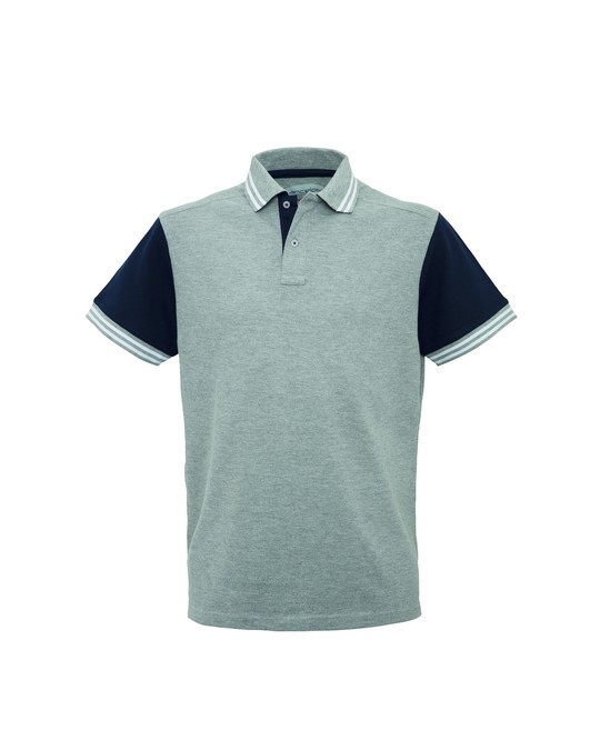 Polo Uomo Grigia e Blu Bicolore Manica Corta Cotone ESAURITA - immagine 11