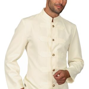 Giacca coreana con alamari bianco o crema  100% poliestere