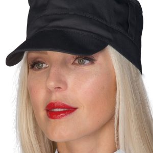 Cappello Nero Con Rete Traspirante In Cotone Aiuto Chef Per Divise Settore Alimentare Charly